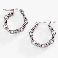 Frozen Mariner Chain Hoop Earrings