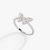 Glass Butterfly Statement Ring