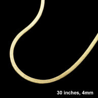 Gold Plated 30 Inch 4mm Herringbone Metal Chain Necklace