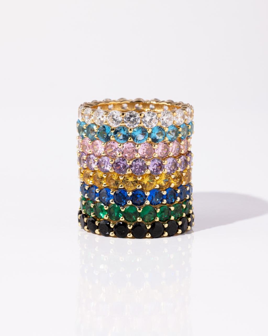 Sterling Silver Gracie Sapphire CZ Eternity Ring