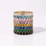 Sterling Silver Gracie Emerald CZ Eternity Ring