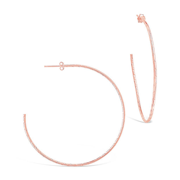 Sterling Silver Textured Hoops