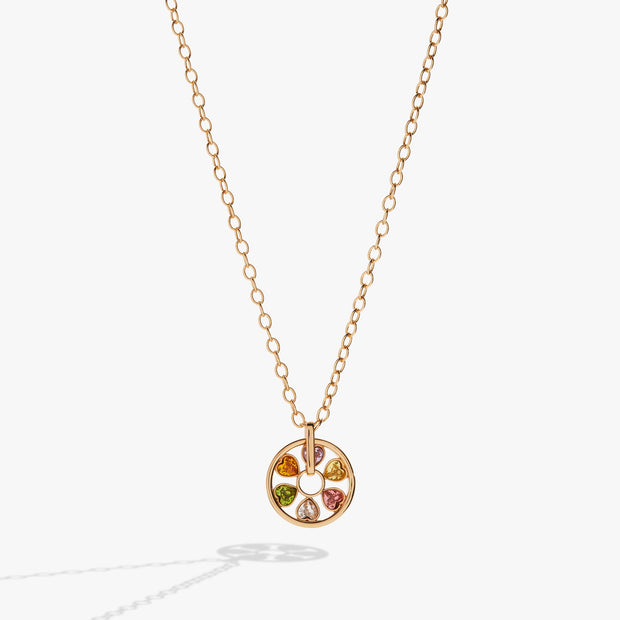 Heart Crystal Wheel Necklace