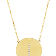 14K Gold Plated Sterling Silver CZ Round Initial Necklace
