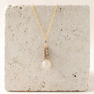 White Chalcedony Silver Cluster Necklace