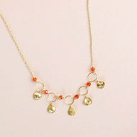 Orange Chalcedony Mini Chain Loop Necklace