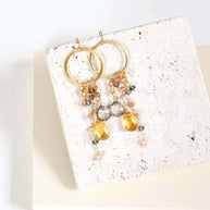 Rose Pink Gemstones Ammil Earrings
