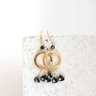 Black Spinel Mini Boho Earrings