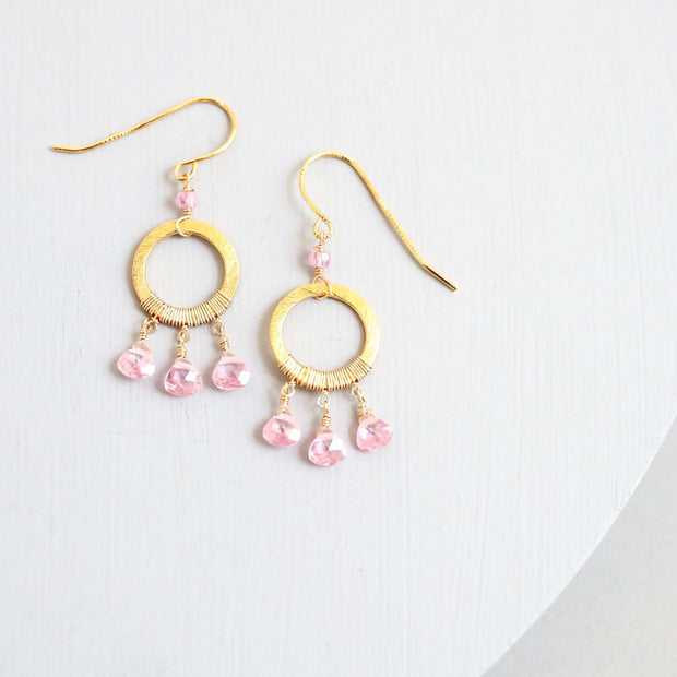 Rose Quartz Mini Boho Earrings