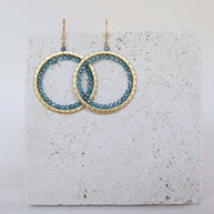 London Blue Quartz Halo Earrings