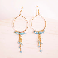 Aquamarine Mini Swing Hoop Earrings
