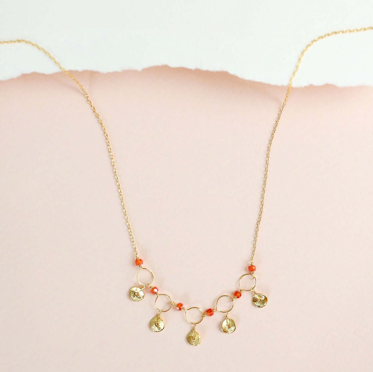 Black Spinel Mini Chain Loop Necklace