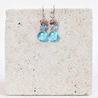 Aquamarine Quartz Silver Bala Earrings