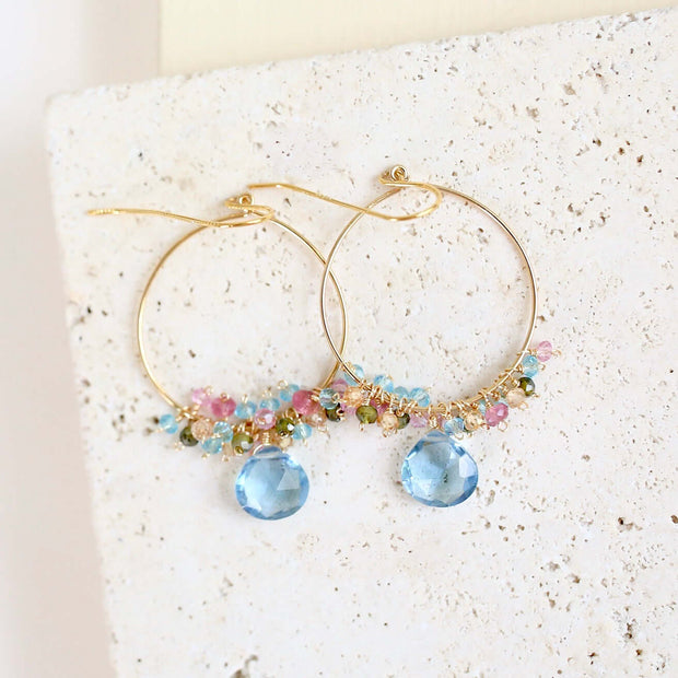 Aquamarine Quartz Swing Earring