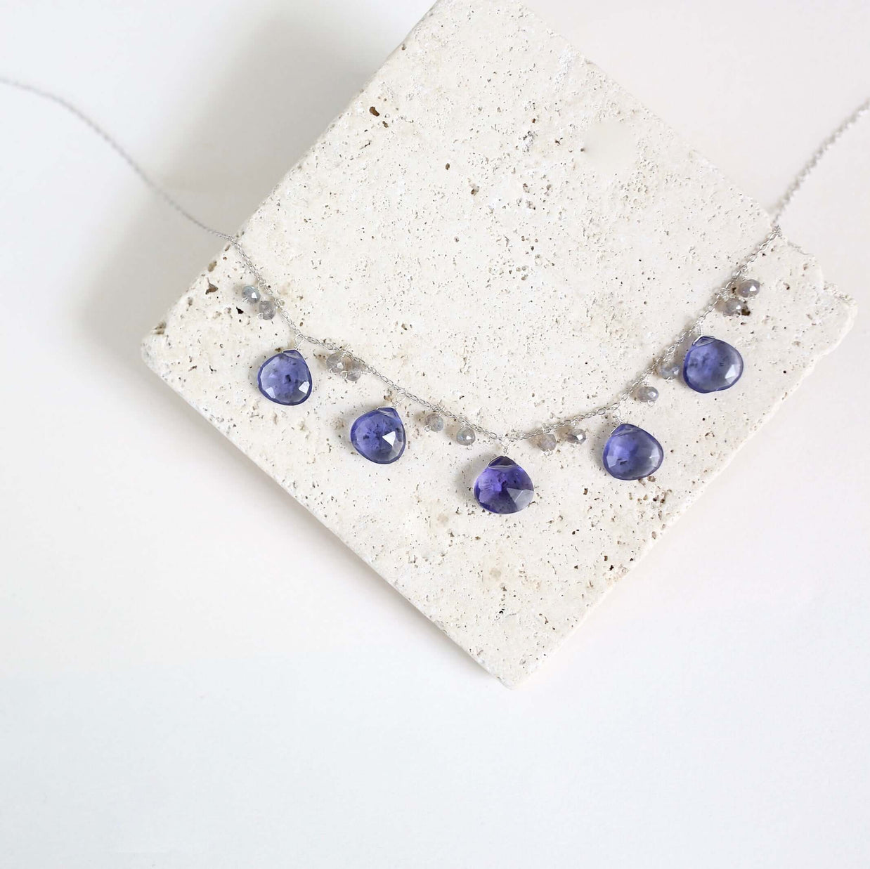 Tanzanite Quartz Silver Sparkler Necklace
