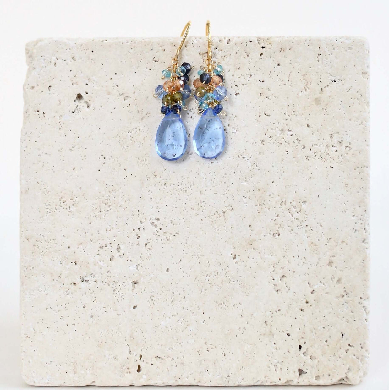 Sky Blue Quartz Bala Earrings