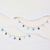Blue Gemstone Silver Sparkler Necklace