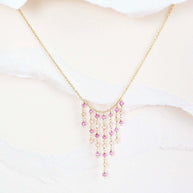 Pink Tourmaline Mini Fringe Necklace