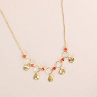 Black Spinel Mini Chain Loop Necklace