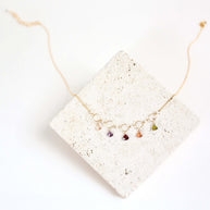 Black Spinel Gemstone Mini Sparkler Necklace