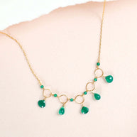 Black Spinel Gemstone Mini Sparkler Necklace