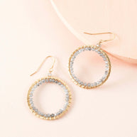 Labradorite Halo Earrings