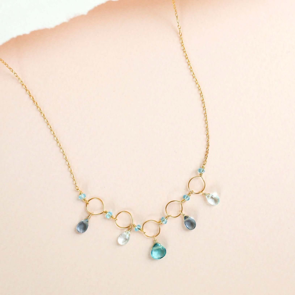 Rose Quartz Gemstone Mini Sparkler Necklace
