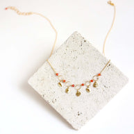 Orange Chalcedony Mini Chain Loop Necklace