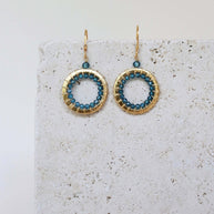 Labradorite Mini Halo Earrings