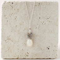 White Chalcedony Cluster Necklace