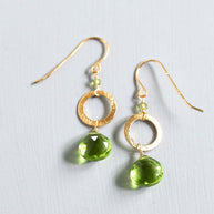 The Airie Earring - Peridot Quartz Gold