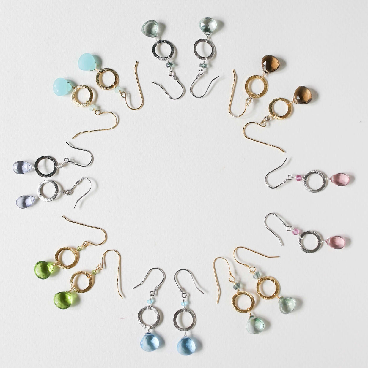 Aquamarine Quartz Silver Airie Earring