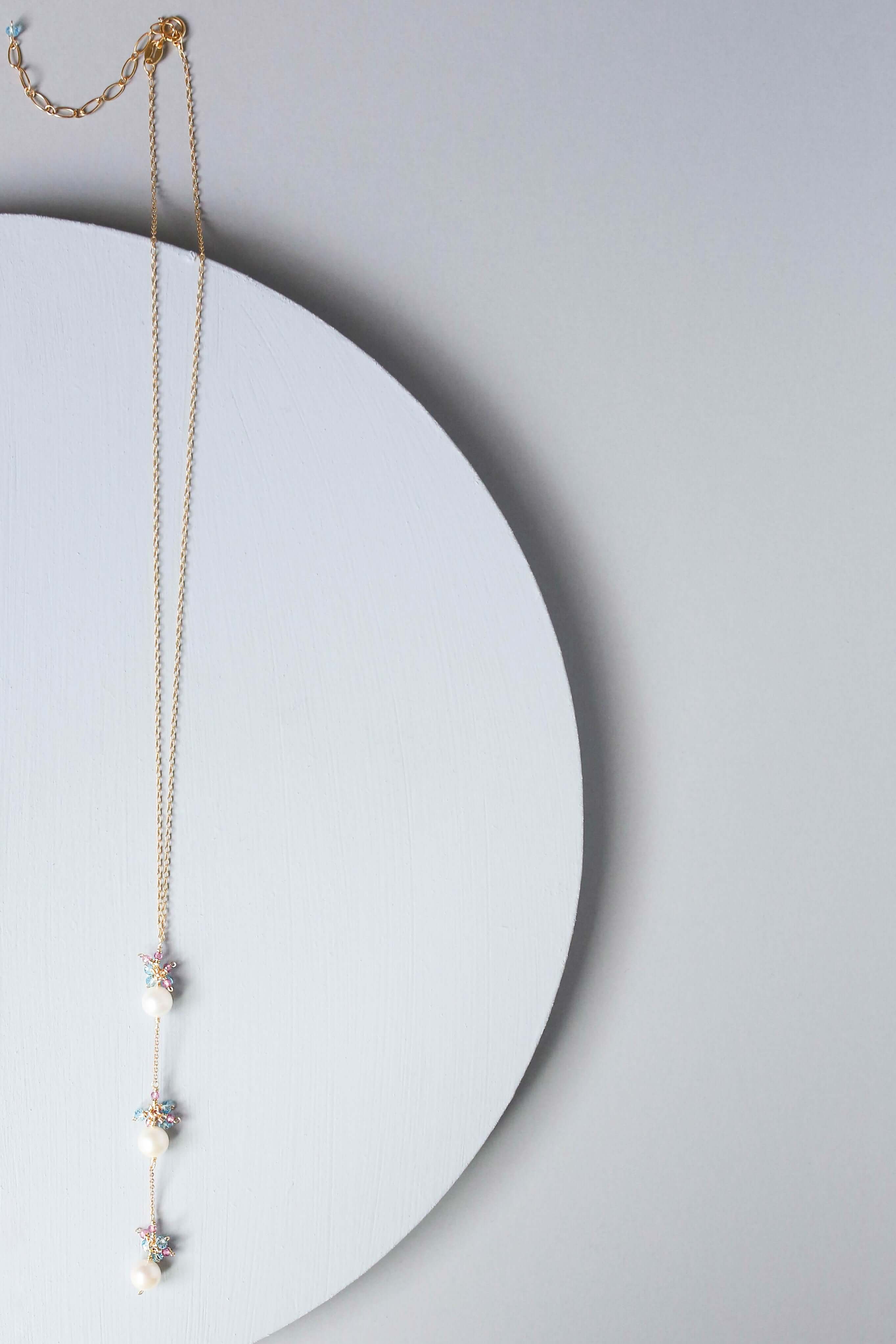 Pearl and Pink Tourmaline Necklace