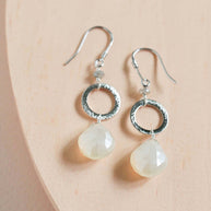 The Airie Earring - White Chalcedony Silver