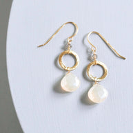 The Airie Earring - White Chalcedony Gold