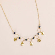 Orange Chalcedony Mini Chain Loop Necklace
