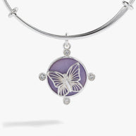 Lavender Butterfly Charm Bangle