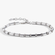 Tube Bead and Crystal Chain Bracelet