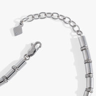 Tube Bead and Crystal Chain Bracelet