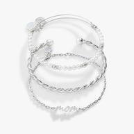 Mom Script Bracelet, Set of 3