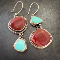 Jasper and Turquoise Artisan Earrings