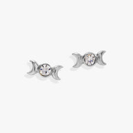Crystal Lunar Phase Mini Stud Earrings