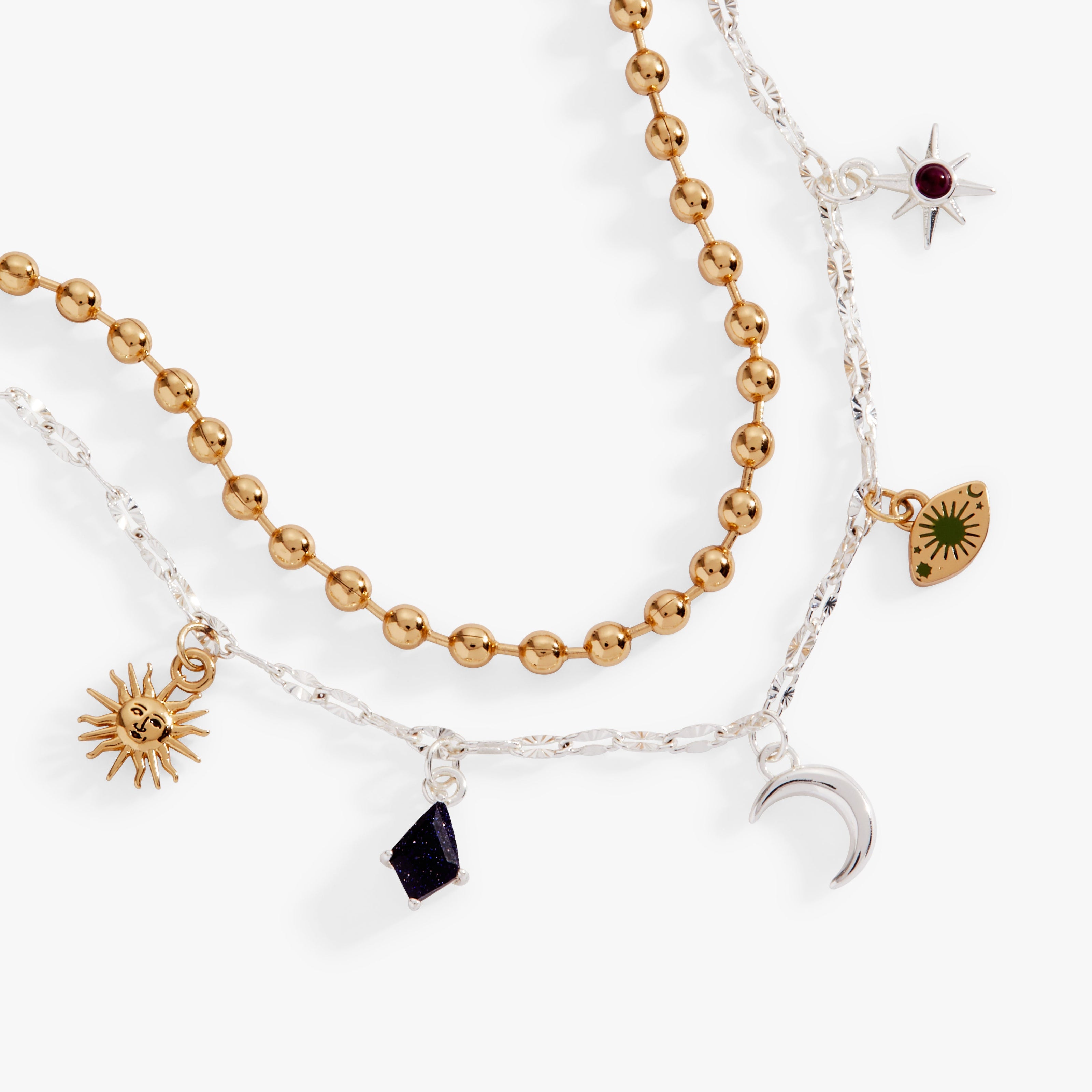 Moon Magic 2 Row Charm Bracelet