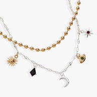 Moon Magic 2 Row Charm Necklace