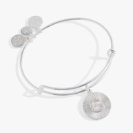 Initial G Pave Starburst Texture Bangle