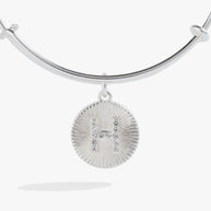 Initial H Pave Starburst Texture Bangle