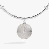 Initial I Pave Starburst Texture Bangle
