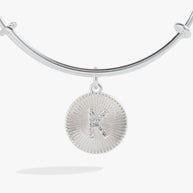 Initial K Pave Starburst Texture Bangle