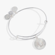 Initial L Pave Starburst Texture Bangle