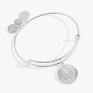 Initial M Pave Starburst Texture Bangle